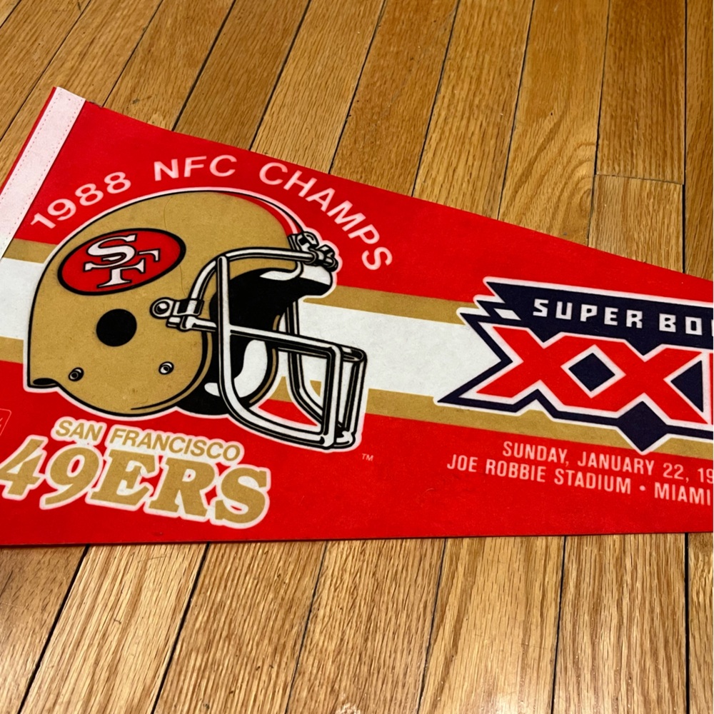 Vintage NFL San Francisco 49ers Super Bowl XXIII felt Pennant - Picture 2 of 3